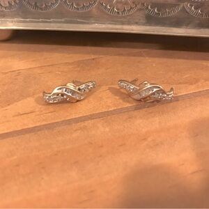 Gold and diamond earrings.